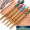 4 pares de palillos de madera clásicos chinos reutilizables, palillos de bambú Natural hechos a mano Vintage tradicionales, utensilios de cocina para Sushi