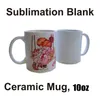 10 унций сублимация Blanks Personality Thermal Transfer Ceramic Mugs White Water Cup Подарки для вечеринок Drinkware FY4483