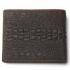 Wallets Top Grain Genuine Leather Material Wallet With Card Page Fashion Brown Crocodile Head Men Crazy Horse For