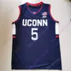 coe1 Connecticut UConn Huskies Maglia da basket NCAA College Isaiah Whaley Hawkins Samson Johnson Rahsool Diggins Corey Floyd Jr. Matt Garry Andrew Hurley Walker