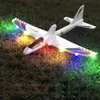 Airplanes Luminous USB Charging Electric Hand Throwing Glider Soft Foam Coloured Lights DIY Model Toy for Children Gift 0 211026