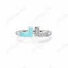 Anello in argento 925 intero con barre parallele a scatola, anello da donna con due lettere T regolabile, gioielli250s