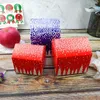 Stobag 30st House Form Blå / Rödpapper Box Julförsörjning Candy Cookies Biscuit 8 * 7 * 8cm Årgåva Packaging Kind Favorit 210602