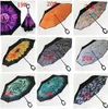 C-Hand Reverse Umbrellas Windproof Reverse Double Layer Inverted Umbrella Inside Out Stand Windproof Umbrella free fast sea shipping DAF315