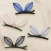 2021 Mode Leuke Kristal Drie-Dimensionale Konijnen Oren Duckbill Clip Persoonlijkheid Sweet Girl Children Barrettes Haaraccessoires