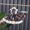 Bébé Fille Vintage Floral Dress Enfants Espagnol Lolita Robes Infant Baptême Robes De Bal Petites Filles Princesse Vestidos 210615