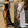 FocusNorm 2021妊娠中の女性カジュアルレースドレス2色マタニティストラップレスマキシガウンドレス写真小道具Y0924