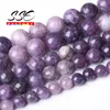 Andra naturstenpärlor Purple Lepidolite Rund för smycken som gör DIY -armbandhalsbandstillbehör 15 '' 4/6/8/10/12mm Wynn22