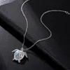 Casual Necklace for Women Zircon Charm Beach Turtle Necklaces Sliver Rose Gold Unique Jewelry Gift