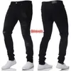 Mannen Jeans Ripped Gat Slim Fit Casual Mens Steet Wear Distressed Pencil Pants Black Light Blue Denim Broeken Volledige lengte Pant 210716