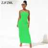 Sexig Backless Ruched Wrap Dress för Kvinnor Ärmlös Bodycon Causal Maxi Es Plus Size High Waist Solid Package Hip Y0823