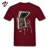 T-shirt da velha escola Jogo de vídeo Homens Tshirt Tops gráficos vintage Tees 80s desenhista retro camisetas Arcade Streetwear 100% algodão 210707