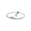 Bijoux de créateurs 925 Bracelet en argent Charm Perle Fit Pandora Bow avec Design Slide Bracelets Perles Style Européen Charms Perlé Murano