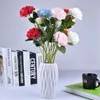 Fleurs d￩coratives couronnes 10pcs trois t￪tes simulation pivoine D￩coration de fleur de fleur Bouquet Home Home Western Garden Flores