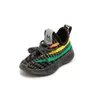 Мода детские спортивные туфли 2021 весенние мальчики новая муха тканые дышащие повседневные папа обувь детская обувь для девушки малышей кроссовки 210308