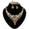 Nigerian Beads Wedding Jewelry Set Bridal Dubai Gold Color Butterfly Necklace Earring Ring Bracelet Jewelry Set