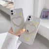 Luksusowy Laser Diamond Love Lustro Case Phone dla iPhone 12 11 Pro Max XR XS MAX 7 8 PLUS Przezroczyste Glitter List Soft Cover dla iPhone 12