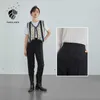 FANSILANEN Casual streetwear traje pantalones Mujer negro oficina dama pantalones de cintura alta Primavera verano recto blanco 210607