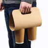 Suporte de Base De Papel De Kraft Descartável Com Punho Eco Friendly Coffee Leite Chá xícaras Takeaway Bebida Embalagem SN2520