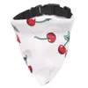 Chien Vêtements Mode Mignon Animal Imprimer Bandana Slip sur le collier Double côtés Écharpe Cherry Pet Accessoires