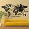 大世界地図の壁デカールの概要世界地図ステッカーホームベッドルームリビングルームの装飾の取り外し可能な接着剤ビニールの壁壁画B2-022 210308