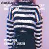 Goth Dark Vintage Striped Gothic Sweaters Punk Style Oversize Långärmad O-Neck Kvinnor Pullovers Mode Höst Streetwear 2021 x0721