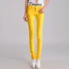 FSDKFAA Kadınlar Artı Boyutu Streç Kot Koreli Sıska Küçük Bacak Rahat Kalem Pantolon Şeker Renk Siyah Yığılmış Ince Tayt 210720