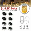 Solar Mason Jar Christmas String Lights with Handles Led Fairy Firefly Lights Lids Insert for Patio ,Lawn, Garden Decor No jar 211104