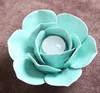 Ceramic Lotus Flower Tealight Holder Handmade Flower Shape Candle Holder For Wedding Home Pink White Yellow Blue Cyan Wholesale