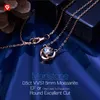 GIGAJEW T 0.5CT 5 mm EF Ronde 18K Rose Vergulde Hanger 925 Silver Moissanite Ketting GMSN-001