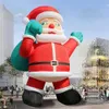 Livre Air Ship para Porta, 10m Gigante Decoração Inflável X-mas Santa Claus, Inflatables Christmas Old Man com luz LED e ventilador