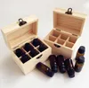 NEW6 Grid Wood Essential Oil Bottles Storage Box Organizer per bottiglie per aromaterapia con oli essenziali LLF11670