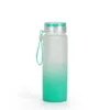 500 ml sublimatie gradiënt frosted glazen tuimelaar met stro deksel diy blanks skinny water flessen tumbler outdoor sport drinkfles kopjes