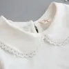 Kids White Shirts For Baby Girl Long Sleeve Ruffle Doll Collar Girls Blouses Autumn Children School Clothes Toddler Cute Tops 210306