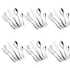 30 sztuk Zestaw sztućców ze stali nierdzewnej Silver Forks Spoons Steak Noże Teaspoon Wedding Hotel Restaurant Silverware