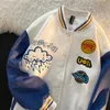 Women's Jackets 2021 Autumn National Fashion Embroidered Letters Flocking Outside