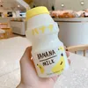 480ml Plastik Su Şişesi Tur İçme Şişesi Yakult Şekli Çocuklar/Kız/Yetişkin Cam İçin Sevimli Kawaii Süt Karton