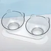 Grande capacità Transparent Cat Bowl Double and Dog Feeder Water Feeder con stand gatti cani Forniture per animali domestici