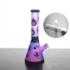 10 inch Pink Purple Hookah Trippy Glass Water Bongs Striaght Pipes Baker Bong with Ice Bubbler 18.8 mm Downstem 14.4 Bowl purple