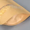 Envoltório de presente 100 pcs kraft papel zipper bag.kraft sacos usados ​​para embalagem de alimentos é marrom auto-suportável