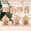 Festival Led Light Wood House Christmas Tree Decorations For Home Nice Illuminated Wooden DIY Gift Window Decoration Y201020