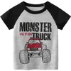 Baby Boys Koszulki Odzież 100% Bawełna Krótki Rękaw Dinozaurów Monster Cartoon Kids Undershirt Odzież 2 3 4 5 6 7 8 9 lat