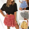 Sexy Women Fashion High Waist Frills Skirt for Broken Flower Half-length Printed Beach A Short Mini s 210607