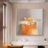 Nordic Modern Wall Art Canvas schilderij Cartoon kat met vis Posters en prints voor kinderkamer Leuke dier woondecoratie