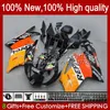 Karosseri för Aprilia Mille RV60 RSV-1000 RSV 1000 R 1000R 1000RR 04 05 06 Kroppssats 11NO.164 RSV1000RR RSV1000R 2004 2005 RSV1000 R RR 04-06 OEM Fairing Orange Glossy