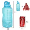 BuildLife Tritan Gallon Water Bottle With Unique Timeline Measurements Goal BPA Free Sports Portable Gym Jug