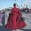 Kamek Trench Coats Vintage Fashion Lange podwójnie piersi Vrouwen Trenchcoats Met Riem Lady Stofdoek Jas Vrouwelijke Mantel