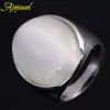 Cluster Rings Ajojewel Size 7-10 Single Big White Opal Stone Finger Men Women Fashion Jewelry Wholesale