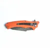 Factory Price Orange Flipper Folding Knife VG10 Damascus Steel Blade Steels Sheet + G10 Handle Outdoor Camping Hiking Ball Bearing Fold Knives