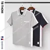 Thom 2021 TB 남성용 Panell 짧은 소매 포켓이있는 폴로 셔츠 스마트 인과 여름 콘트라스트 컬러 남성 패션 티셔츠